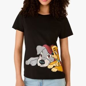 Kate Spade X Disney Lady and the Tramp T-Shirt Short-Sleeve Tee Women’s XS Black